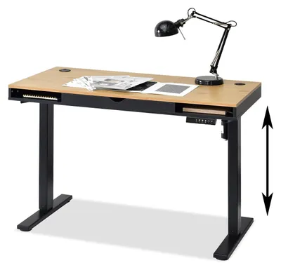 Image de Bureau de travail 120 HESOL - noir / chêne