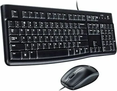 Imagen del producto de Logitech 920-002562, Kit de teclado y ratón Logitech MK120, versión estadounidense, conexión USB, distribución QWERTY estadounidense, color negro