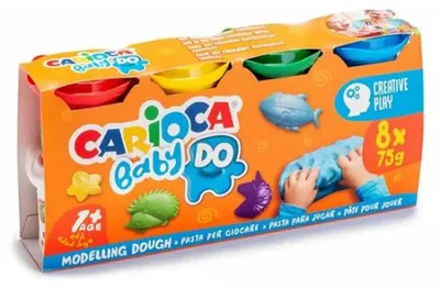 Productafbeelding van Carioca 43180, Kneedklei, Meerdere kleuren, Geschikt voor kinderen, 8 stuks, 1 jaar, Geschikt voor jongens/meisjes