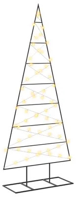 Image de Arbre de Noël en métal vidaXL KUOPIO, 150 cm, éclairage blanc chaud