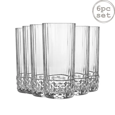 Produktbild von Bormioli Rocco 6 Stück America ‚20s Highball Gläser Set - Vintage Art Deco Cocktail Tumblers - 480ml