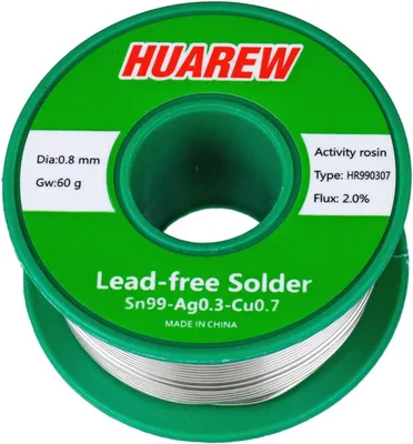 Produktbild von Lötzinn bleifrei Sn99-Ag0,3-Cu0,7, 0,8 mm, 60 g, für Elektronik