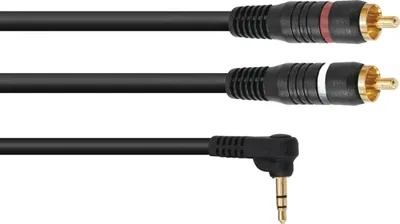 Produktbild von OMNITRONIC Adapterkabel 3,5 Klinke 90°/2xCinch 0,5m