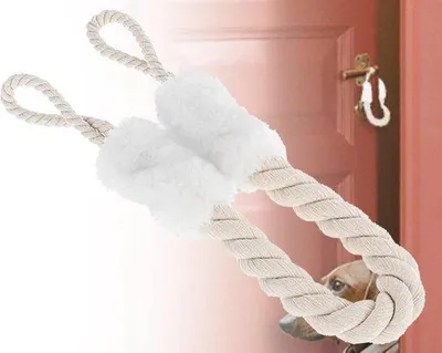 Immagine prodotto di Fermaporta in tessuto bianco, a prova di bambino, con protezione per le dita, cordicella per porta