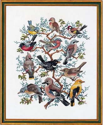 Produktbild von Eva Rosenstand Kreuzstich-Set "Baum mit Vögeln", 40x50cm