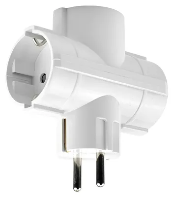 Produktbild von Braytron 3-fach Schuko-Steckdosenadapter Typ F Weiß 230V 16A mit Kinderschutz