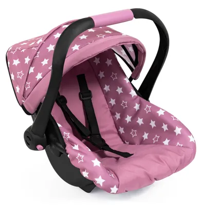 Productafbeelding van Bayer Design 67976AB Poppenautostoeltje, stoel voor poppen, met kap, verstelbare handgreep, veiligheidsgordel, geschikt voor poppen tot 46 cm