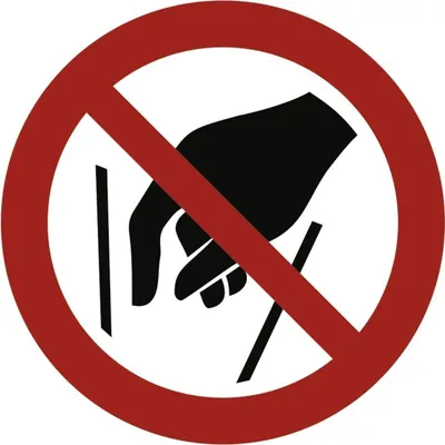 Produktbild von Hineinfassen verboten ISO 7010 Folie Ø 200 mm.