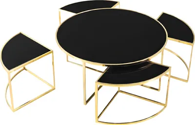 Obrázek produktu pro Couchtische Komplette Tische Beistelltische Sofatische 5tlg Schwarz