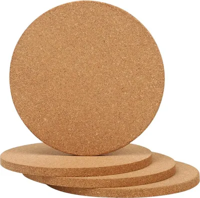 Produktbild von wortek runde Kork Untersetzer/ Unterlage – Topfuntersetzer / Pflanzenuntersetzer aus Kork zum Schutz vor Kratzer & Flecken – für Töpfe, Pfannen, Auflaufform, Gläser, Teller, Vasen, Blumen & Co | Ø 19 cm | 8 Stück