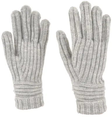 Produktbild von styleBREAKER Damen Strickhandschuhe Rippenmuster, Hellgrau
