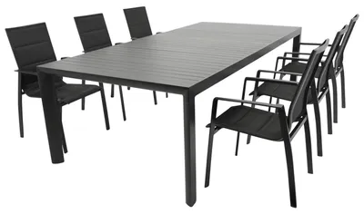 Produktbild von Garnitur 7-teilig 325 x 96 x 250 cm Aluminium Kunstgewebe Anthrazit