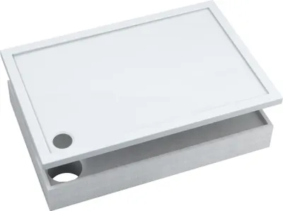 Produktbild von AQUABAD® Duschwanne SET Basic Smooth White 70x100cm Rechteck inkl. Styroporträger