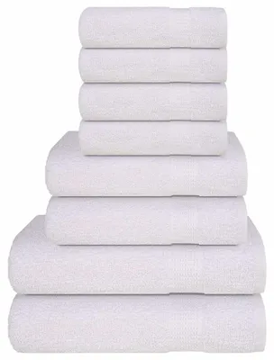 Immagine prodotto di vidaXL Set di 8 asciugamani FROGN Bianco 360 g/m²