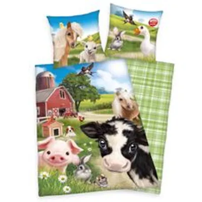 Obrázok produktu pre Posteľná bielizeň Herding Farm World farmárske zvieratá 135 x 200 cm 100% bavlna