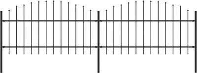 Produktbild von Gartenzaun mit Speerspitze Stahl 359 x 125 cm Schwarz