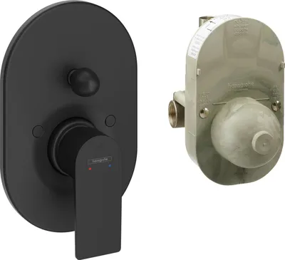 Zdjęcie produktu dla Hansgrohe Rebris E - Bateria wannowa ścienna z korpusem, czarny matowy 72458670