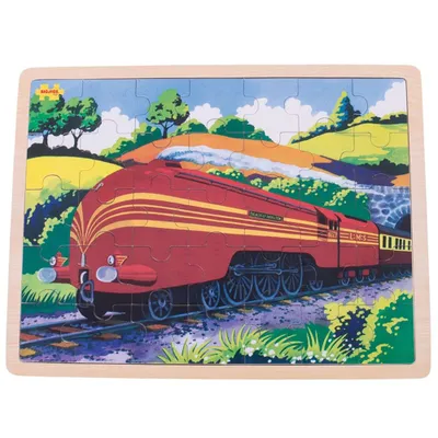 Obrázok produktu pre Bigjigs Toys Drevené puzzle Historický vlak Vojvodkyňa z Hamiltonu 35 dielikov