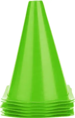 Zdjęcie produktu dla 6 sztuk 18 cm pachołków treningowych do piłki nożnej, plastikowe pachołki do treningu sportowego, akcesoria do piłki nożnej, zielone