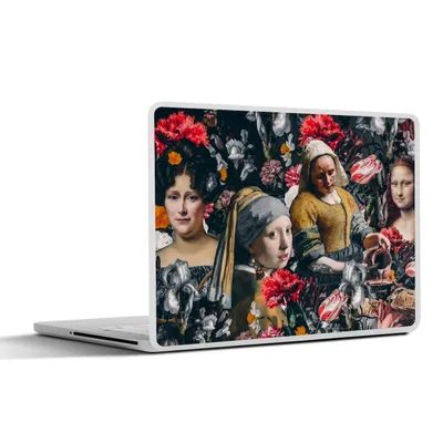Produktbild von MuchoWow® Laptop Aufkleber Sticker Cover Kunst - Blumen - Collage 32.5x23.5 cm - Sticker für Laptop - Selbstklebend