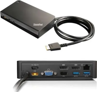Image de Lenovo 03X6300 - filaire - OneLink+ - 3.5 mm - 10,100,1000 Mbps - noir
