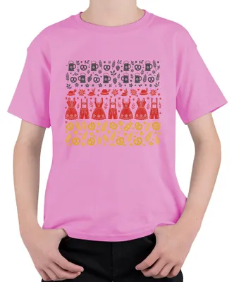 Productafbeelding van , Beieren, traditionele kleding, dirndl, lederhosen, pretzel, Wiesn (biergarten), München, kinder T-shirt, roze, maat 140