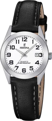 Festina F20447/1 Damenuhr Quarz mit Lederband Schwarz 1