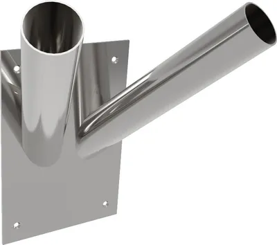 Produktbild von Flaggenhalter für 2 Flaggen – Wandmontage für den Außenbereich, Edelstahl V2A, vertikal