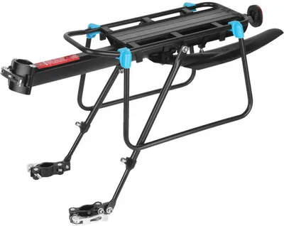 Zdjęcie produktu dla Bagażnik rowerowy, tylny bagażnik rowerowy, regulowany, wieszak na rower górski, bagażnik na rower szosowy, z błotnikami