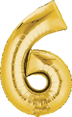 Produktbild von Goldener Folienballon Ziffer 6 – 80 cm Luftballon für Geburtstage, Jubiläen & Dekoration, 1 Stück