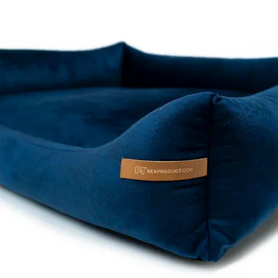 Produktbild von Frida – Nachhaltiges Hundebett und Katzenbett mit hohen Seiten, waschbar & wasserabweisend, Marine blau Größe XL