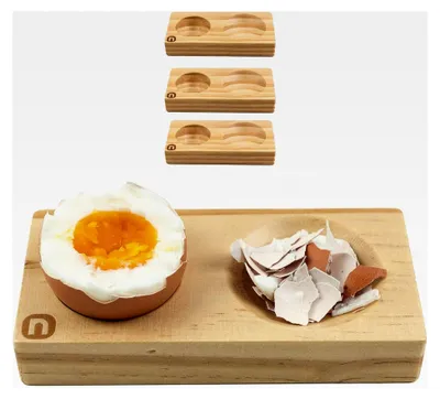 Produktbild von Eierbecher 4er Set aus hochwertigem Kiefernholz | Praktisch: Keine Eierschalenreste mehr auf Teller oder Tisch | Modernes, schlichtes Design | Ideal für jeden Frühstückstisch