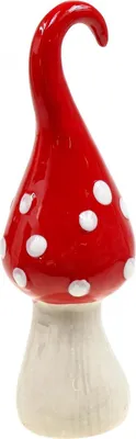 Produktbild von Deko Fliegenpilz Keramik Rot Weiß Ø6,5cm H21cm - Herbstdeko, Weihnachtsdeko, Deko-Pilz