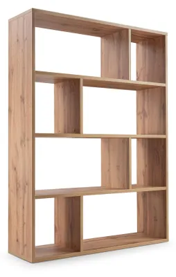 Produktbild von Masseno Buchregal MOSAICO,Ideal für Büro, Wohnzimmer oder Lesezimmer, Stil Modern, 116,5x34x159 cm, Ausführung Matt, Eichefarben