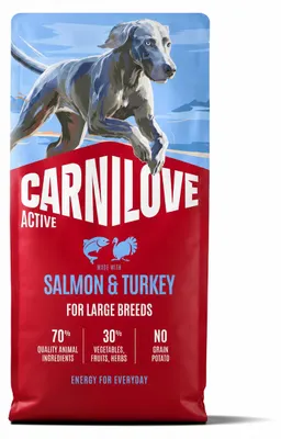 Productafbeelding van CARNILOVE Active Dog Volwassen Hond Groot Ras - Zalm & Kalkoen - Droogvoer voor honden - 12 kg, AI-gegenereerde afbeelding