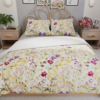 Obrázek produktu pro Ložní prádlo, bavlněný satén 200x220 Florina Barevné květy, productTiles.product.images.aiGenerated