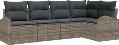 Obrázok produktu pre Sada pohoviek s vankúšom 5 pcs Sivá Polyester