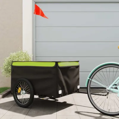Produktbild von vidaXL Príves na bicykel čierno-zelený 45 kg železa