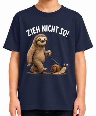 Zdjęcie produktu dla Śmieszny T-shirt dla dzieci i dorosłych, z motywem leniwca, idealny na prezent urodzinowy, kolor granatowy, rozmiar 152