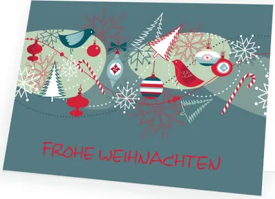 Produktbild von Weihnachtskarte Weihnachtsgruß in türkis mit passendem Umschlag 10x Karte 10x Umschlag