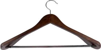 Holz-Kleiderbügel mit breiten Schultern, Antirutsch, 44 cm, braun