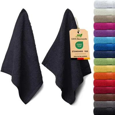 Produktbild von 2er-Set ARIZONA Handtuch-Serie von AR Line – 100% Baumwolle, 500 g/m², 2er-Set Seiftücher 30x30 cm, Farbe: Schwarz