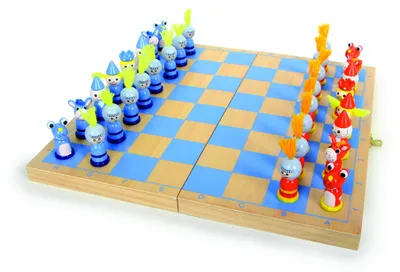 Schachspiel aus Holz, Reisespiel, 32 Figuren, ab 6 Jahren