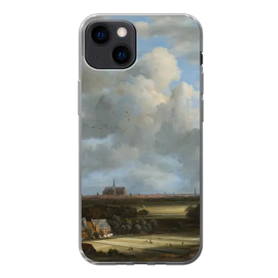 Produktbild von MuchoWow® Handyhülle Schutzhülle Hülle für iPhone 13 Ansicht von Haarlem mit Tribüne - Gemälde von Jacob van Ruisdael Silikon Softcase Handy Hülle - Karteninhaber