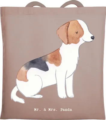 Produktbild von Mr. & Mrs. Panda Schultasche Foxhound Moment - Braun Pastell - Geschenk, Shopping Tasche, Büchertasche, Jagdhund, Laufhund, Stoffbeutel, Beutel