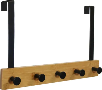 Produktbild von UNiLUX Türgarderobe KARAKO 5 Haken schwarz / bambus