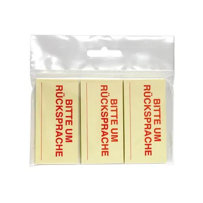 Produktbild von inFO 5651-01-RÜCK Haftmarker gelb "BITTE UM RÜCKSPRACHE" 3x 50 Streifen