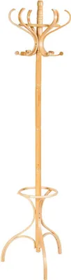 Produktbild von GOPLUS Garderobenstaender Kleiderstaender Garderobe Standgarderobe mit 12 Haken & Schirmstaender,Natur