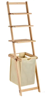 Produktbild von Badezimmerregal mit Wäschekorb CLEAR, 156,5 x 41 x 4 cm