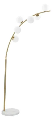 Immagine prodotto di Lampada da Terra Glamy Arc 6 Luci 130x45x220 cm in Ferro e Vetro Oro e Bianco